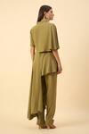 Shop_Aakaar_Green Draped Tunic And Pant Set _at_Aza_Fashions