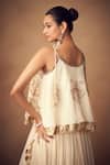 Taavare_Off White Designer Fusion Lehenga Set _Online_at_Aza_Fashions