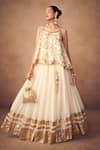 Buy_Taavare_Off White Designer Fusion Lehenga Set _at_Aza_Fashions