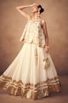 Shop_Taavare_Off White Designer Fusion Lehenga Set _Online_at_Aza_Fashions