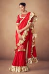 Buy_Taavare_Red Silk Classic Saree With Blouse _at_Aza_Fashions