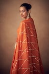 Taavare_Embellished Orange Anarkali Set _Online_at_Aza_Fashions