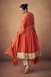 Shop_Taavare_Embellished Orange Anarkali Set _at_Aza_Fashions