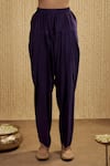 Mehak Murpana_Purple Silk Chanderi Kurta Pant Set _Online_at_Aza_Fashions