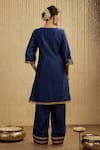 Shop_Mehak Murpana_Royal Blue Silk Chanderi Kurta Set _at_Aza_Fashions