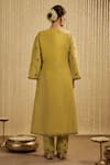 Shop_Mehak Murpana_Embroidered Yellow Kurta And Pant Set _at_Aza_Fashions