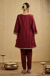 Shop_Mehak Murpana_Designer Red Silk Chanderi Kurta Set _at_Aza_Fashions