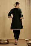 Shop_Mehak Murpana_Dark Green Silk Chanderi Kurta Set _at_Aza_Fashions