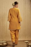 Shop_Mehak Murpana_Mustard Yellow Silk Chanderi Kurta Set _at_Aza_Fashions