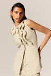 Shop_Manika Nanda_Beige Crepe Spandex Lace Pant Set _Online_at_Aza_Fashions