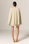 Shop_Manika Nanda_Beige Astra Cape Dress With Belt _at_Aza_Fashions