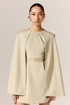 Buy_Manika Nanda_Beige Astra Cape Dress With Belt _Online_at_Aza_Fashions