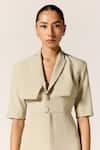 Manika Nanda_Beige Aurora Jacket Jumpsuit _Online_at_Aza_Fashions