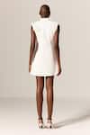 Shop_Manika Nanda_Ivory Crepe Twill Blazer Dress _at_Aza_Fashions