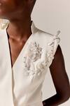 Buy_Manika Nanda_Ivory Crepe Twill Blazer Dress _Online_at_Aza_Fashions
