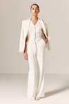 Buy_Manika Nanda_Ivory Crepe Twill 3 Piece Suit _at_Aza_Fashions