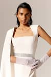 Manika Nanda_Ivory Cape Gown With Belt _Online_at_Aza_Fashions
