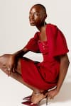 Shop_Manika Nanda_Marisol Flared Dress _Online_at_Aza_Fashions