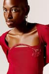 Manika Nanda_Marisol Flared Dress _at_Aza_Fashions