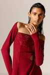 Manika Nanda_Deep Red Star Cutout Gown _Online_at_Aza_Fashions