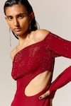 Buy_Manika Nanda_Deep Red Star Cutout Gown _Online_at_Aza_Fashions