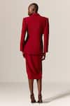 Shop_Manika Nanda_Deep Red Blazer Dress Set _at_Aza_Fashions
