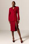 Manika Nanda_Deep Red Blazer Dress Set _Online_at_Aza_Fashions