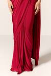 Manika Nanda_Deep Red Sitara Draped Saree With Blouse _Online_at_Aza_Fashions