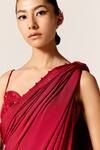 Shop_Manika Nanda_Deep Red Sitara Draped Saree With Blouse 