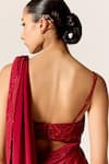 Manika Nanda_Deep Red Sitara Draped Saree With Blouse _Online