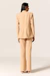 Shop_Manika Nanda_Beige Peplum Blazer And Pant Set _at_Aza_Fashions