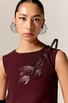 Buy_Manika Nanda_Maroon Starling Shift Dress _Online_at_Aza_Fashions