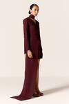 Shop_Manika Nanda_Maroon Galaxy Asymmetric Dress _Online_at_Aza_Fashions
