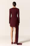 Shop_Manika Nanda_Maroon Galaxy Asymmetric Dress _at_Aza_Fashions