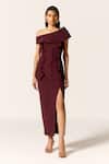 Buy_Manika Nanda_Maroon Lynx Skirt Set _at_Aza_Fashions