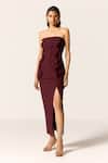 Buy_Manika Nanda_Maroon Lynx Skirt Set _Online_at_Aza_Fashions
