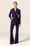 Buy_Manika Nanda_Blue Sirius Embroidered Blazer Set _at_Aza_Fashions