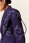 Manika Nanda_Blue Sirius Embroidered Blazer Set _at_Aza_Fashions