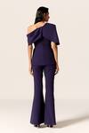 Shop_Manika Nanda_Blue Carina Power Cord Top And Trumpet Pant Set _at_Aza_Fashions