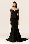 Buy_Manika Nanda_Black Nova Off Shoulder Gown _at_Aza_Fashions