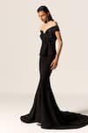 Manika Nanda_Black Nova Off Shoulder Gown _Online_at_Aza_Fashions