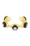 Shop_Isharya_Black Crystals Midnight Luxe Cuff Bracelet _at_Aza_Fashions