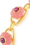 Buy_Isharya_Pink Crystals Rosy Garden Cuff Bracelet _Online_at_Aza_Fashions
