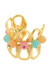 Isharya_Multi Color Beads Whimsical Bloom Cuff Bracelet _Online_at_Aza_Fashions