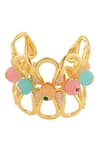 Shop_Isharya_Multi Color Beads Whimsical Bloom Cuff Bracelet _at_Aza_Fashions