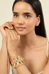 Buy_Isharya_Multi Color Beads Whimsical Bloom Cuff Bracelet _at_Aza_Fashions