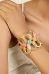 Shop_Isharya_Multi Color Beads Whimsical Bloom Cuff Bracelet _Online_at_Aza_Fashions