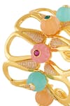 Isharya_Multi Color Beads Whimsical Bloom Cuff Bracelet _at_Aza_Fashions