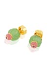 Isharya_Green Crystals Botanic Bloom Stud Earrings _Online_at_Aza_Fashions