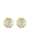 Shop_Isharya_Green Crystals Botanic Bloom Stud Earrings _at_Aza_Fashions